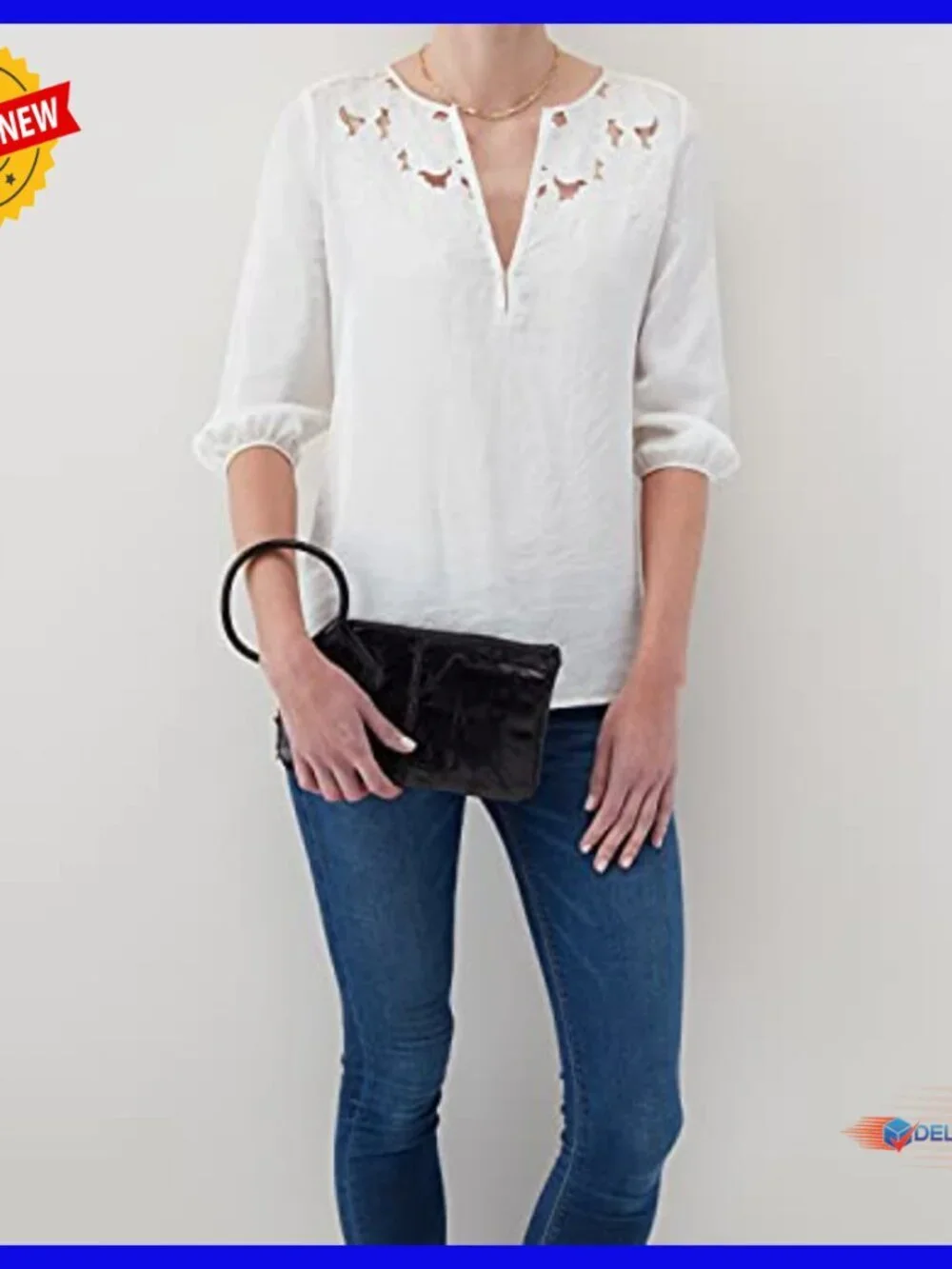 Leather Wristlet Clutch with Card Slots & Zippered Pocket
